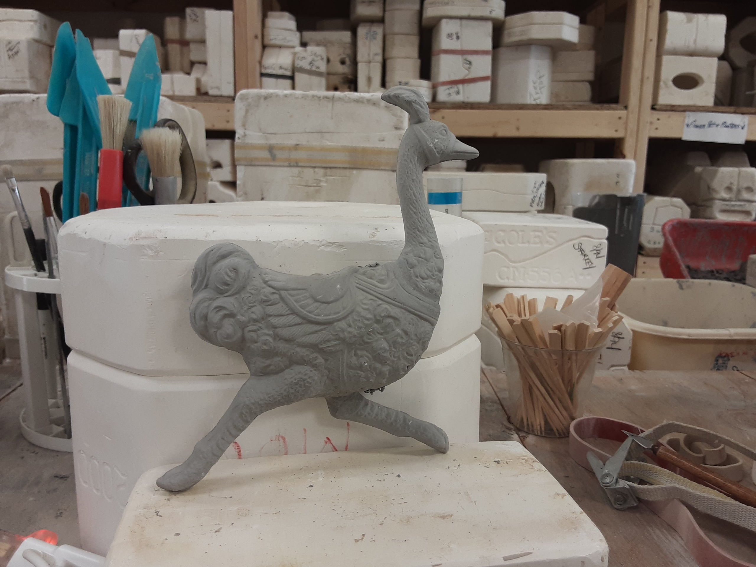 Carousel Ostrich H1.1098 A Little Hobby Ceramics Studio
